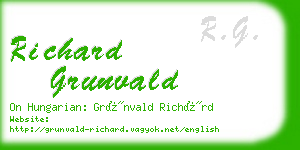 richard grunvald business card